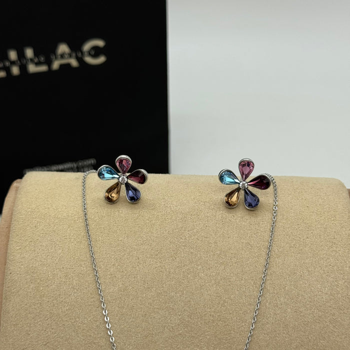 Necklace Matching Earring Set By Swarovski Crystals