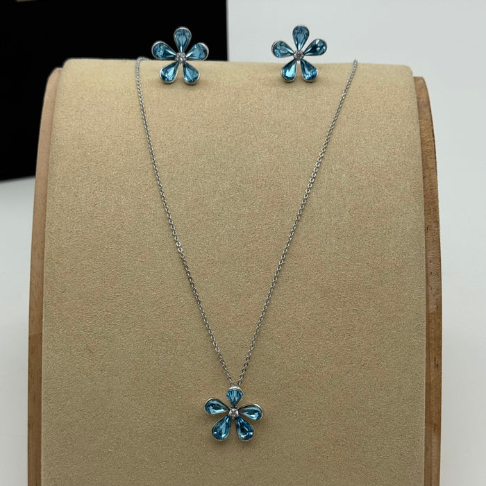 Necklace Matching Earring Set By Swarovski Crystals