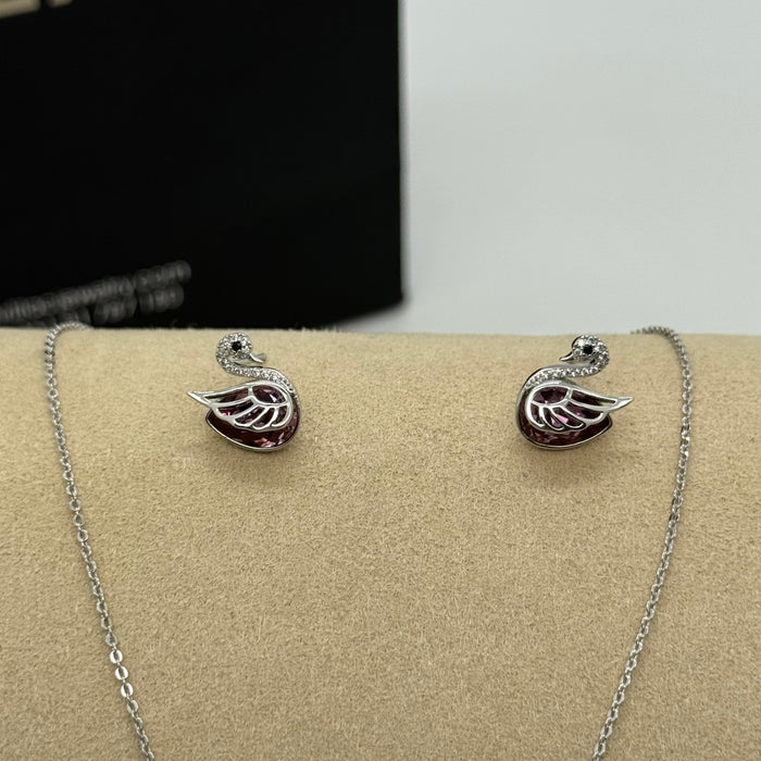 Necklace Matching Earring Set By Swarovski Crystals