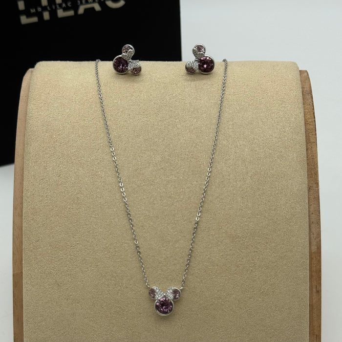 Necklace Matching Earring Set By Swarovski Crystals