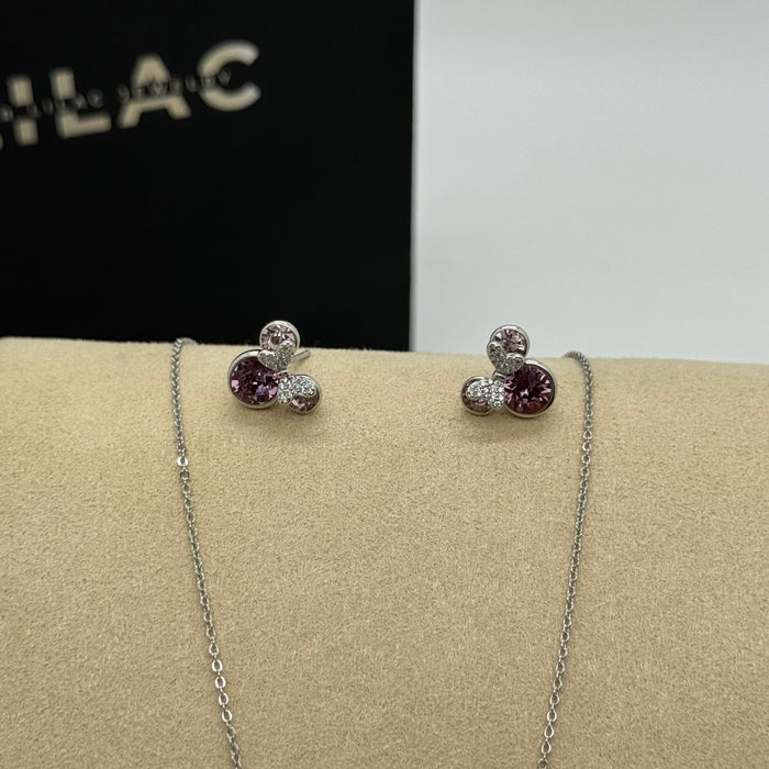 Necklace Matching Earring Set By Swarovski Crystals