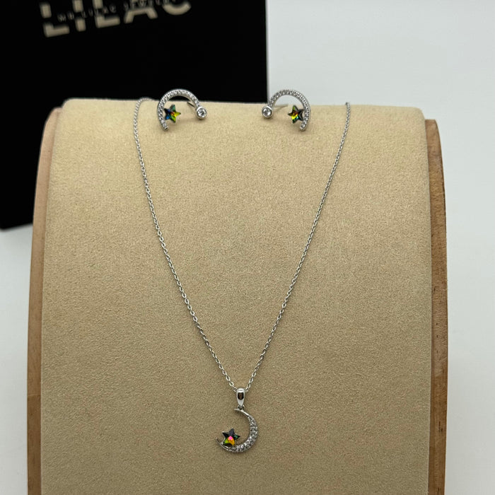 Necklace Matching Earring Set By Swarovski Crytals