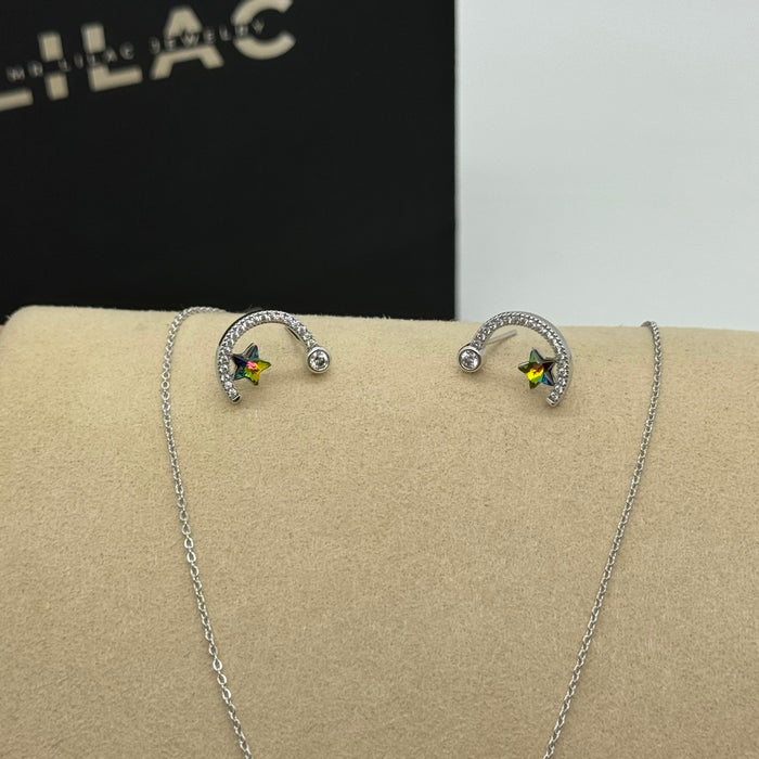 Necklace Matching Earring Set By Swarovski Crytals