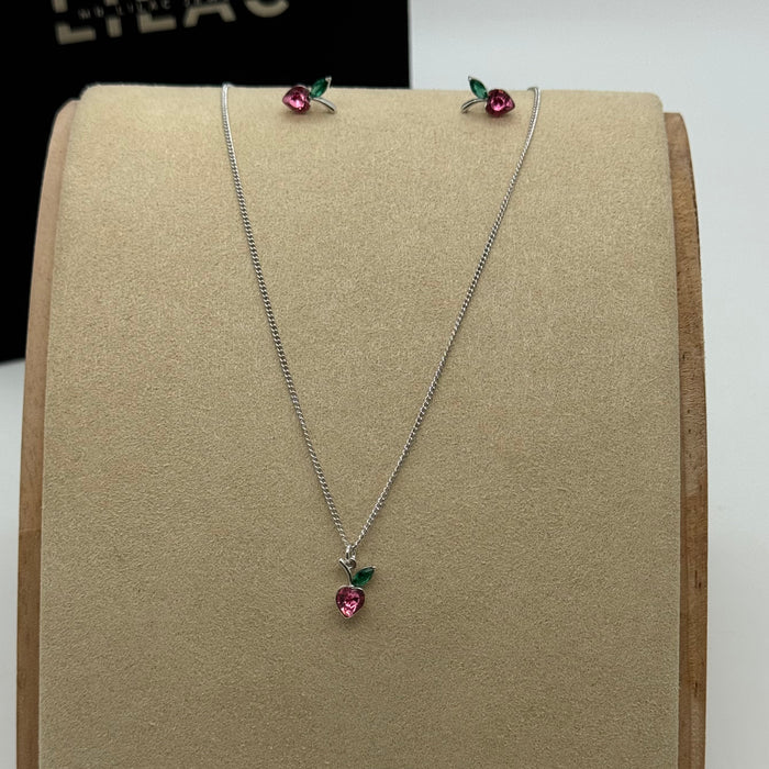 Necklace Matching Earring Set By Swarovski Crystals
