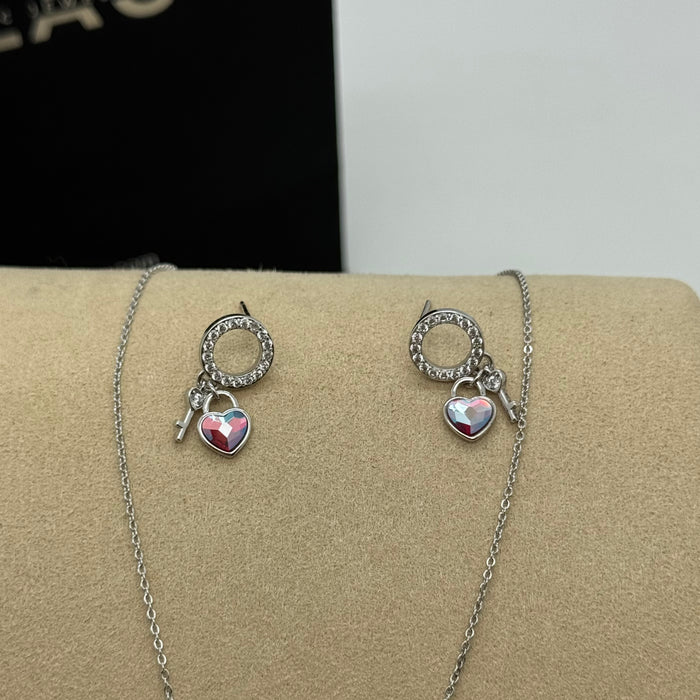 Necklace Matching Earring Set By Swarovski Crystals