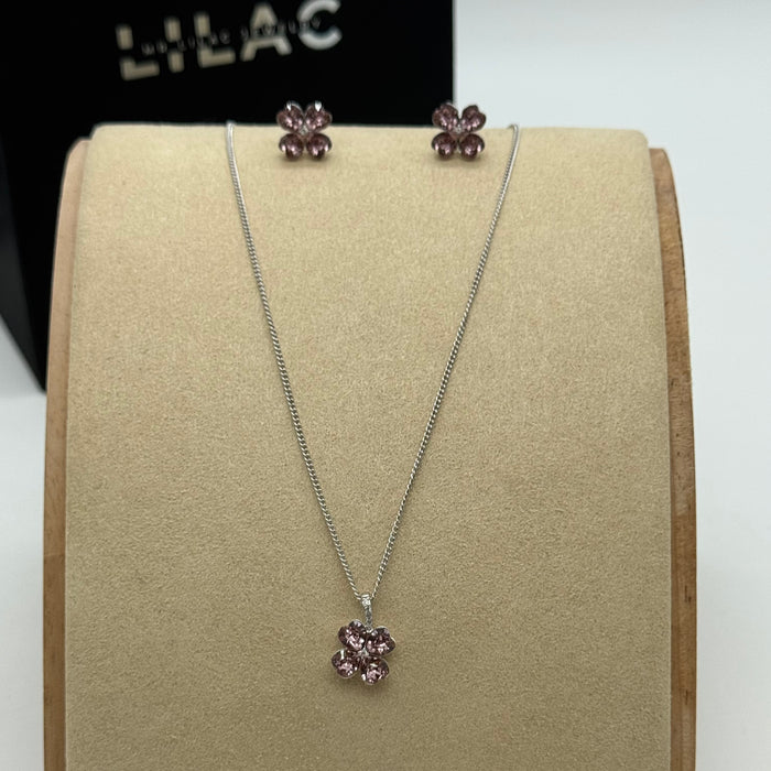 Necklace Matching Earring Set By Swarovski Crystals