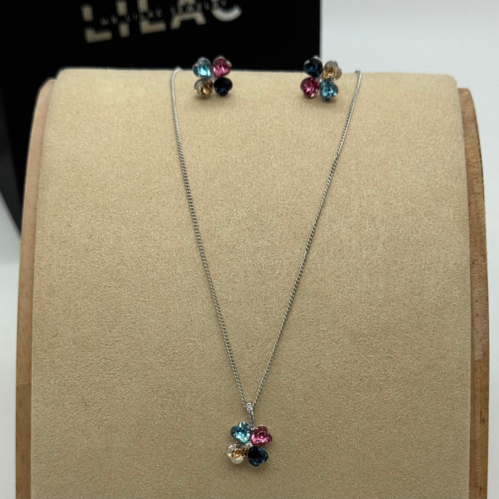 Necklace Matching Earring Set By Swarovski Crystals