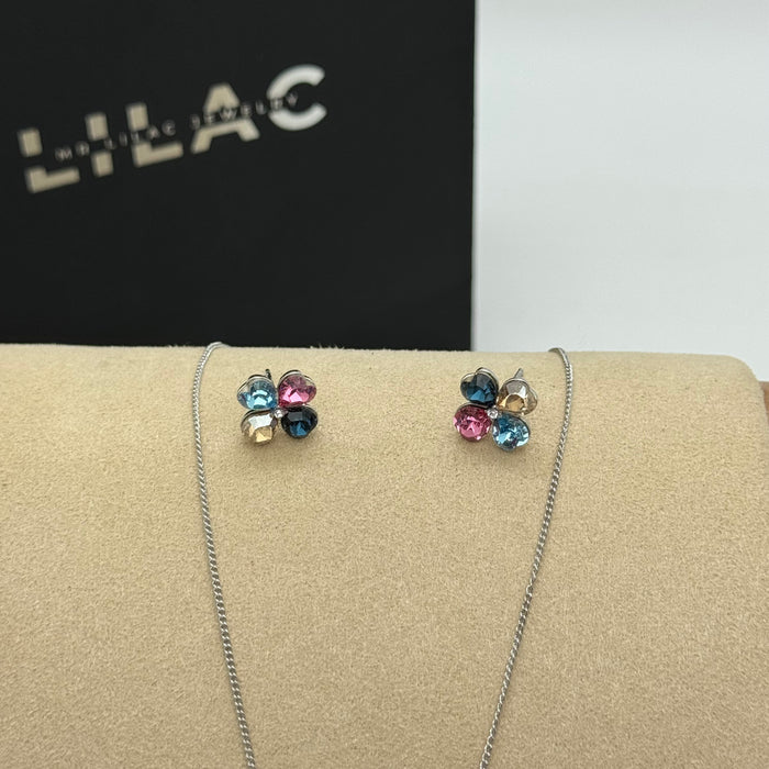 Necklace Matching Earring Set By Swarovski Crystals