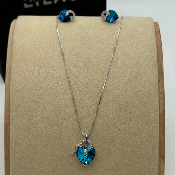 Necklace Matching Earring Set By Swarovski Crystals