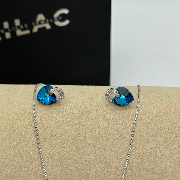 Necklace Matching Earring Set By Swarovski Crystals