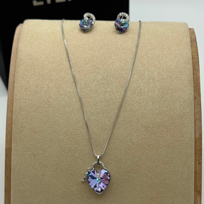 Necklace Matching Earring Set By Swarovski Crystals