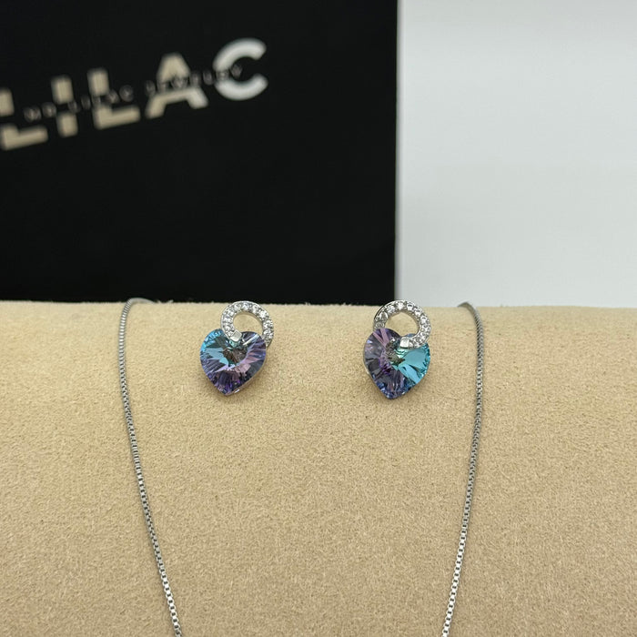 Necklace Matching Earring Set By Swarovski Crystals