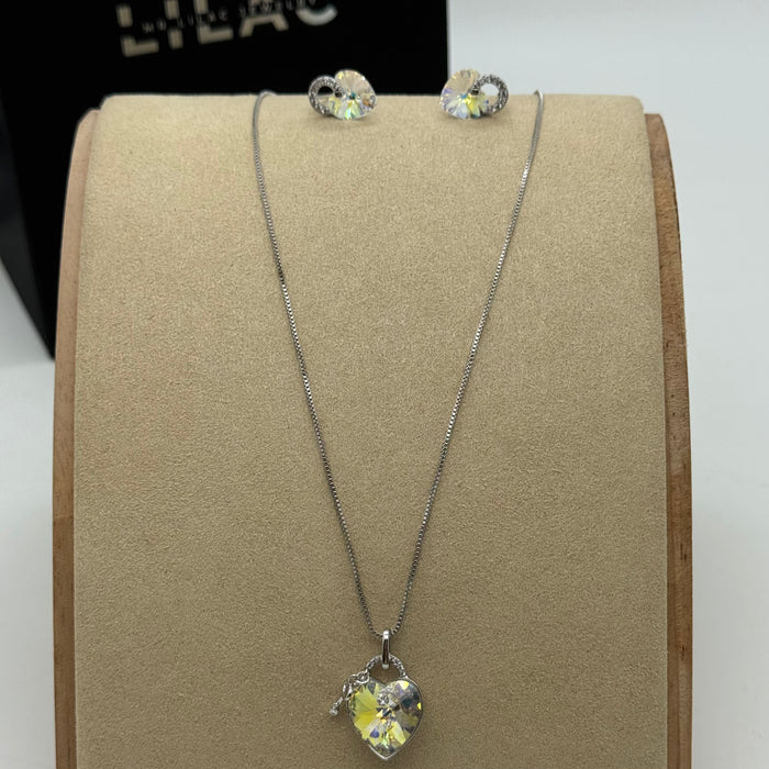 Necklace Matching Earring Set By Swarovski Crystals