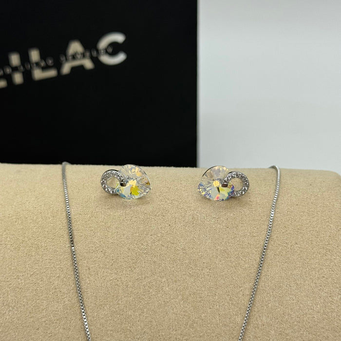 Necklace Matching Earring Set By Swarovski Crystals