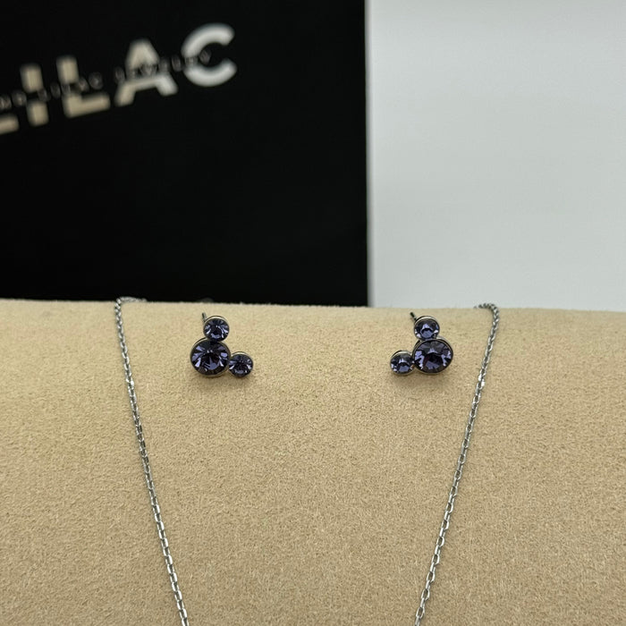 Necklace Matching Earring Set By Swarovski Crystals