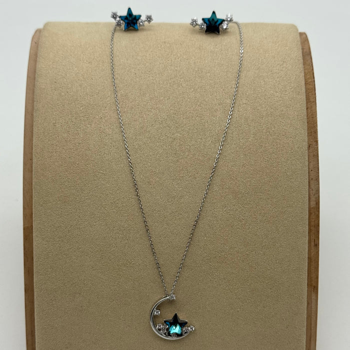 Necklace Matching Earring Set By Swarovski Crystal