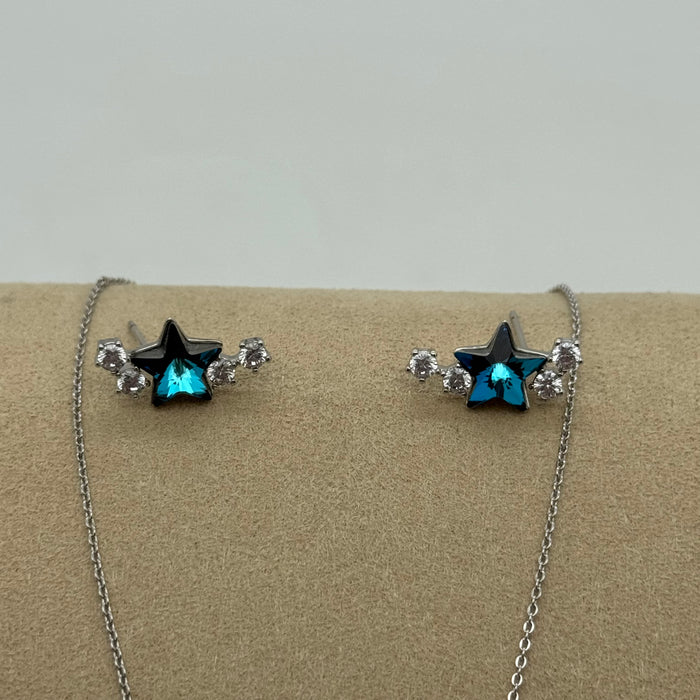 Necklace Matching Earring Set By Swarovski Crystal