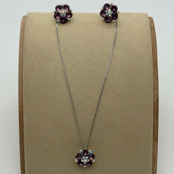Necklace Matching Earring Set By Swarovski Crystal