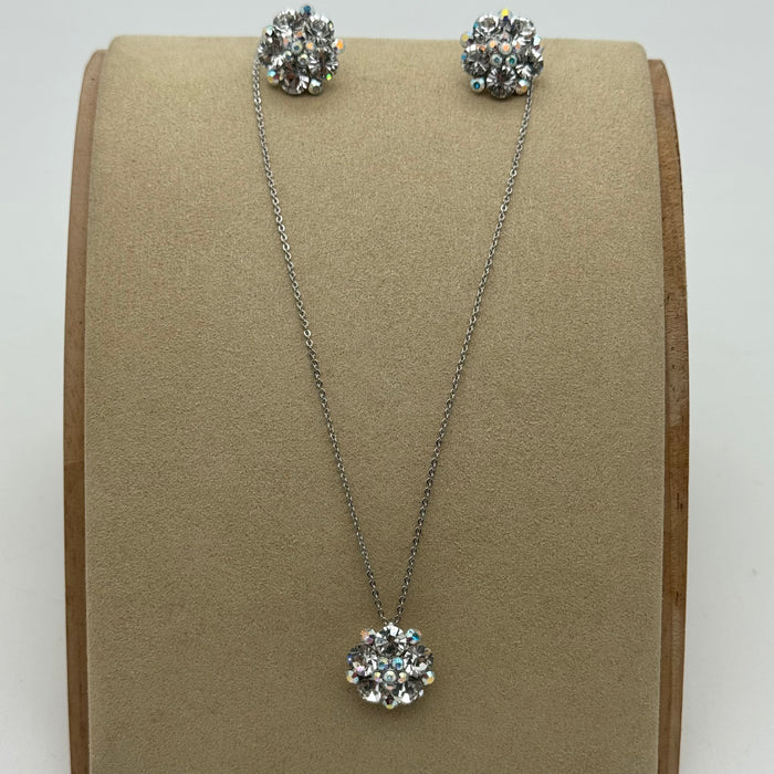 Necklace Matching Earring Set By Swarovski Crystal