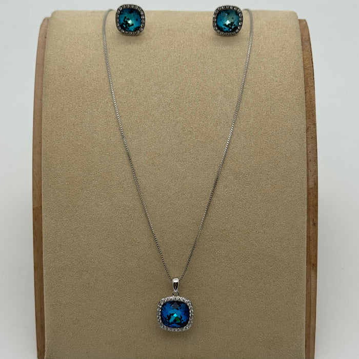 Necklace Matching Earring Set By Swarovski Crystal