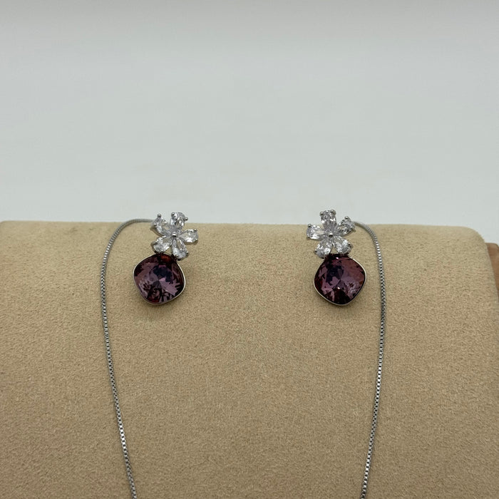 Necklace Matching Earring Set By Swarovski Crystal