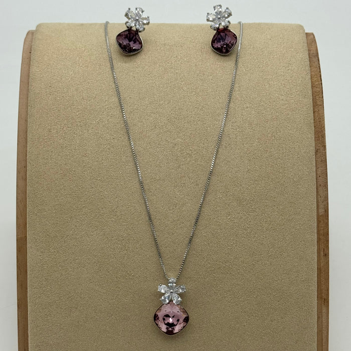 Necklace Matching Earring Set By Swarovski Crystal