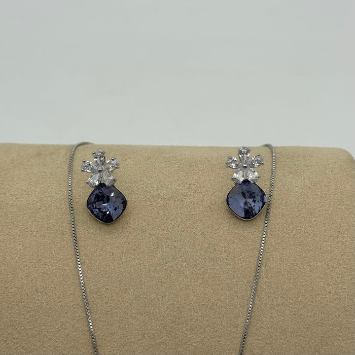 Necklace Matching Earring Set By Swarovski Crystal