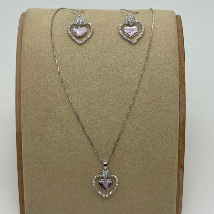 Necklace Matching Earring Set By Swarovski Crystal