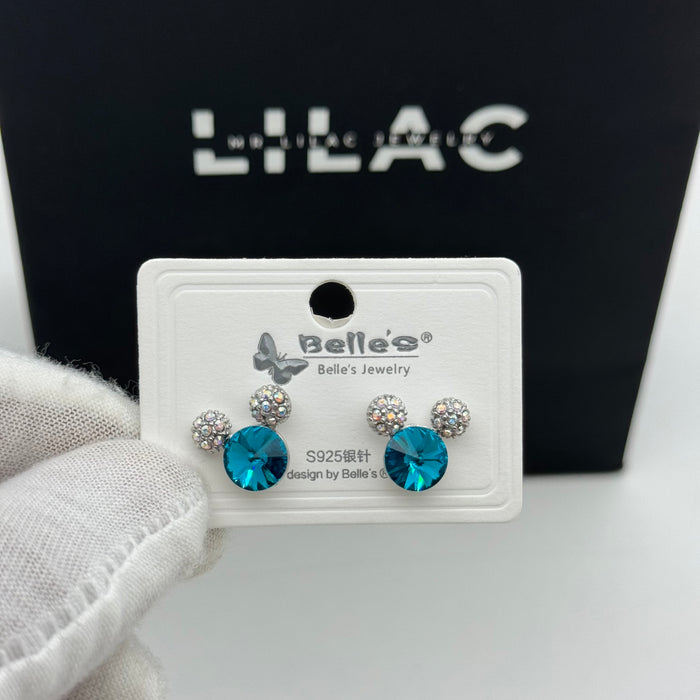Blue Stress Earring By Swarovski Crystal