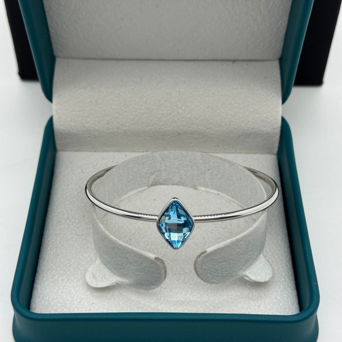 Stainless Steel Blue Crystal By Swarovski Crystal