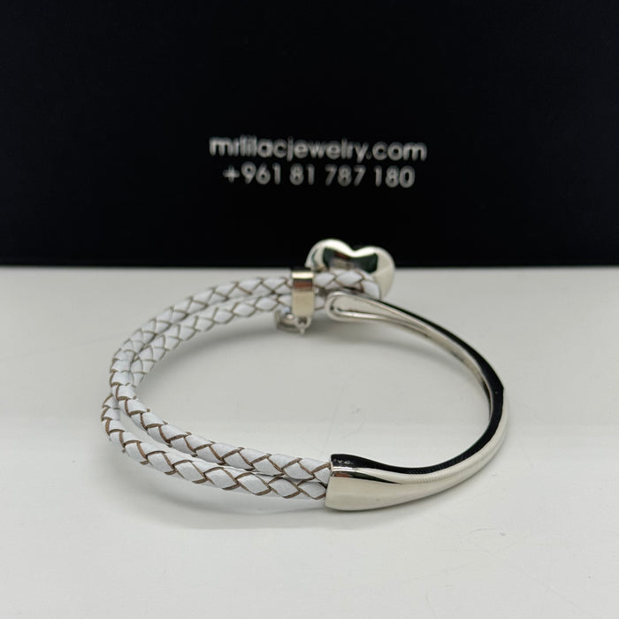 Stainless Steel Half Leather By Swarovski Crystal