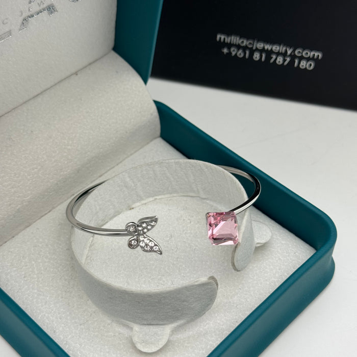 Purple Crystal Stainless Steel By Swarovski Crystal