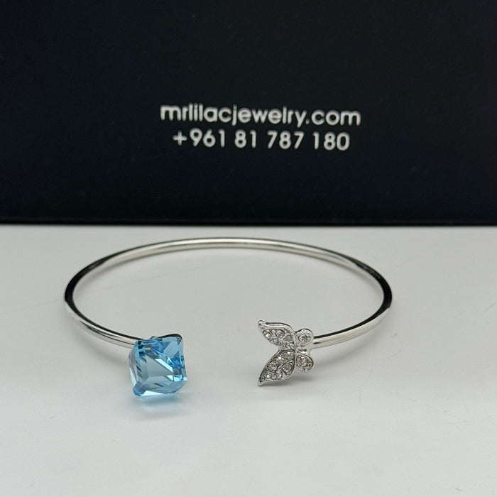 Blue Crystal Stainless Steel By Swarovski Crystal