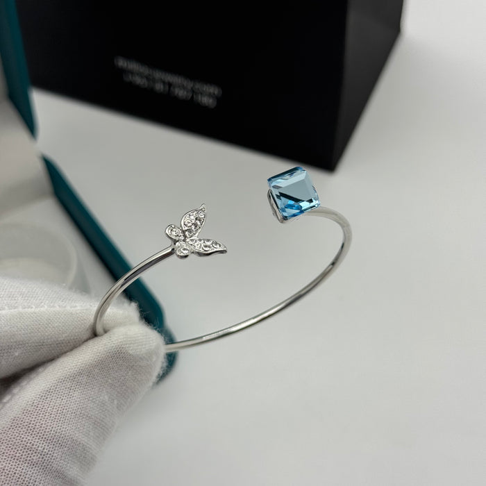 Blue Crystal Stainless Steel By Swarovski Crystal