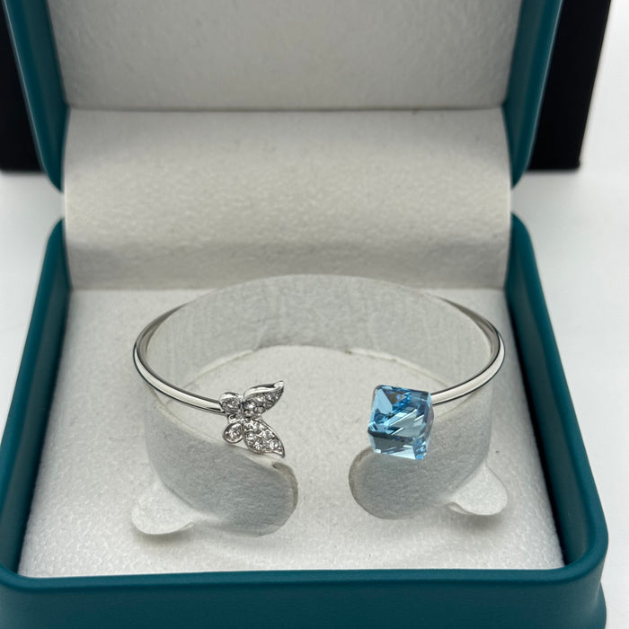 Blue Crystal Stainless Steel By Swarovski Crystal