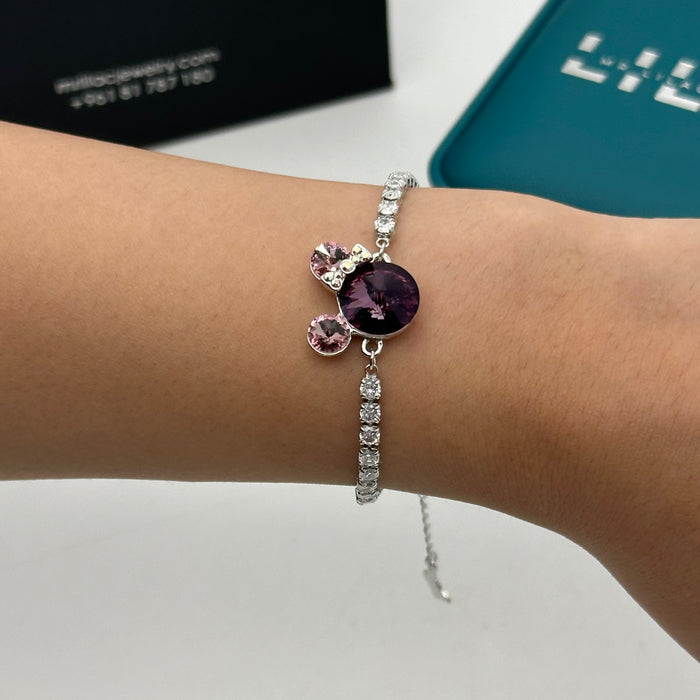 Elegant Swarovski Mickey-Inspired Crystal Bracelet
