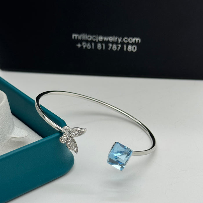 Blue Crystal Stainless Steel By Swarovski Crystal