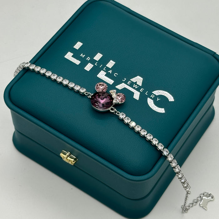 Elegant Swarovski Mickey-Inspired Crystal Bracelet