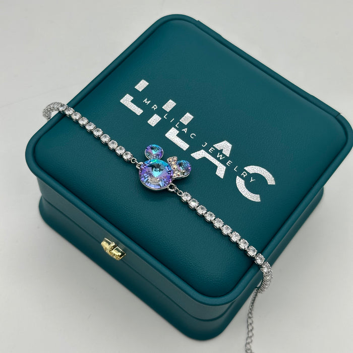 Elegant Swarovski Mickey-Inspired Crystal Bracelet