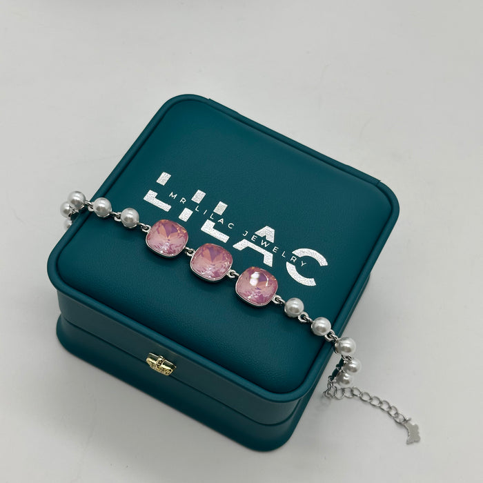 Blush Cushion-Cut Swarovski Crystal Bracelet