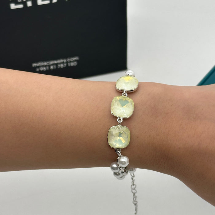 Blush Cushion-Cut Swarovski Crystal Bracelet