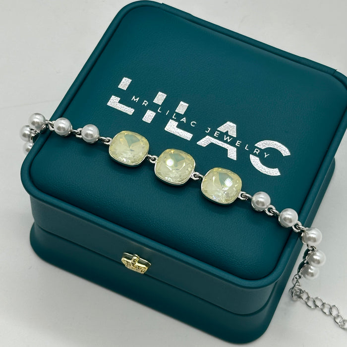 Blush Cushion-Cut Swarovski Crystal Bracelet