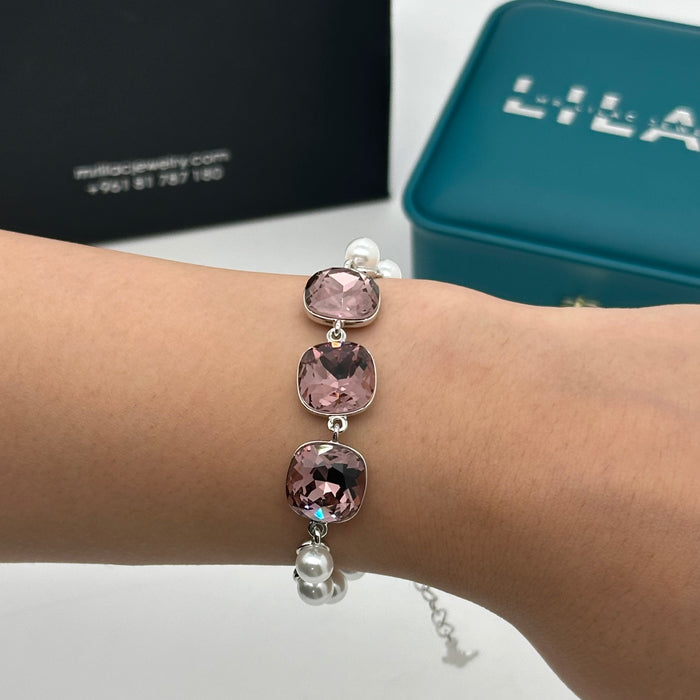 Blush Cushion-Cut Swarovski Crystal Bracelet