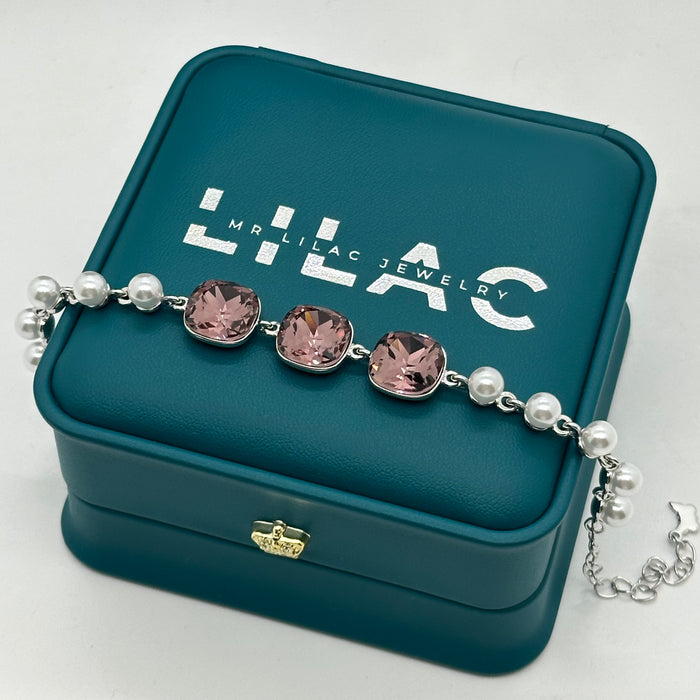 Blush Cushion-Cut Swarovski Crystal Bracelet