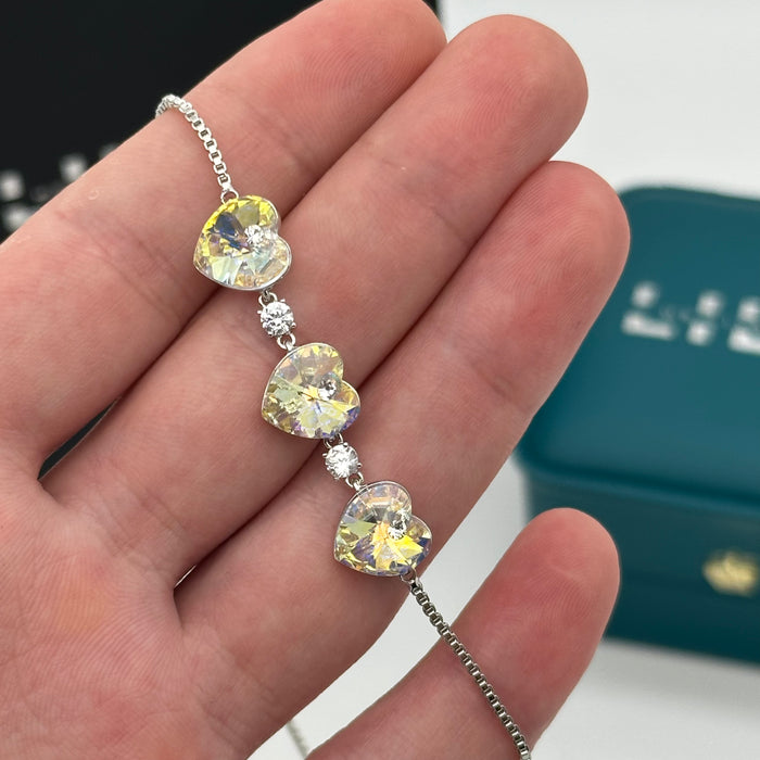 Aurora Heart-Cut Swarovski Crystal Bracelet