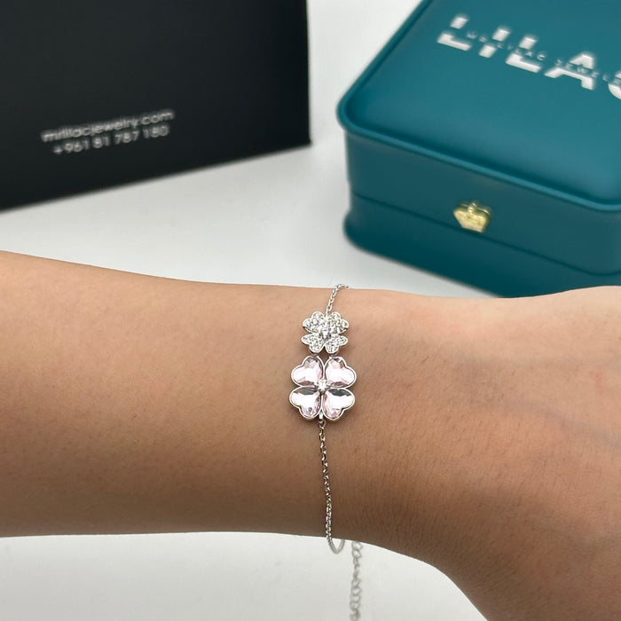 Swarovski Clover Blossom Bracelet –  Crystal Elegance