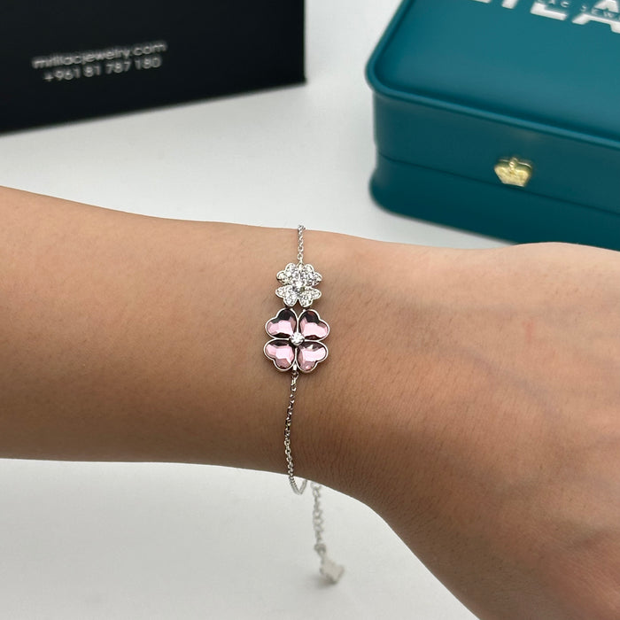 Swarovski Clover Blossom Bracelet –  Crystal Elegance