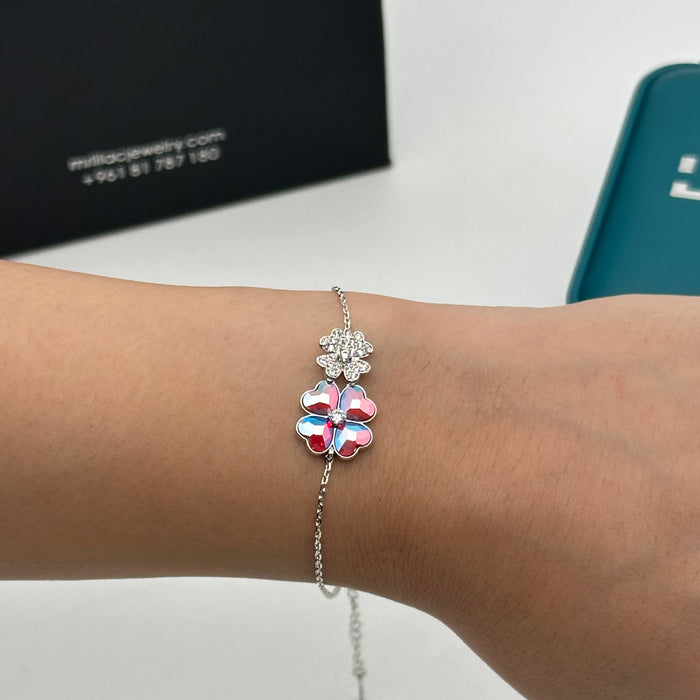 Swarovski Clover Blossom Bracelet –  Crystal Elegance