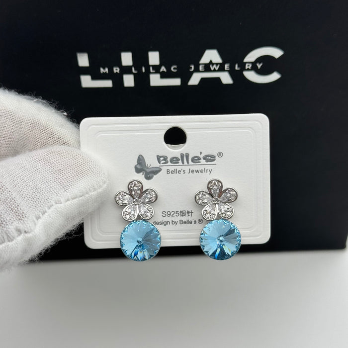 Light Blue Earring By Swarovski Crystal