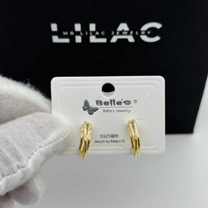 Gold Stress Earring By Swarovski Crystal